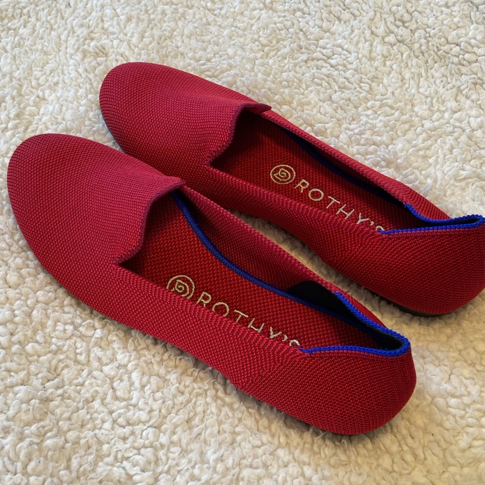 Rothy’s The Loafer Women’s Flats Red Color - Picture 1 of 7